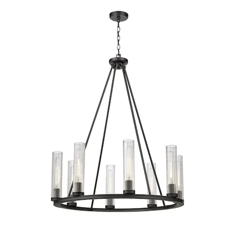 Z-Lite Beau 8 Light Chandelier, Bronze & Clear 3031-8BRZ